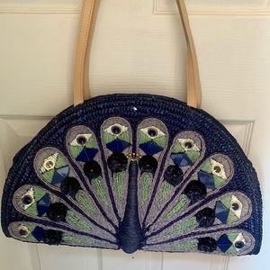 Kate Spade peacock straw bag